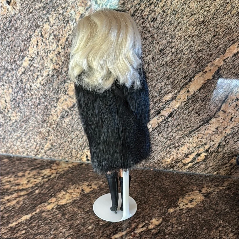 Barbie Black Winter Fashion Doll with Black Mink Coat